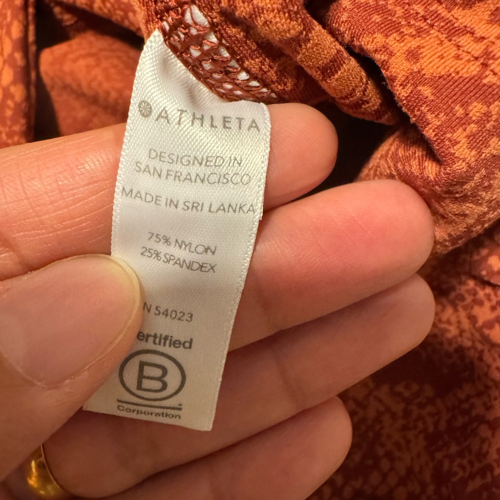 Athleta Orange Patterned Leggings - image 7